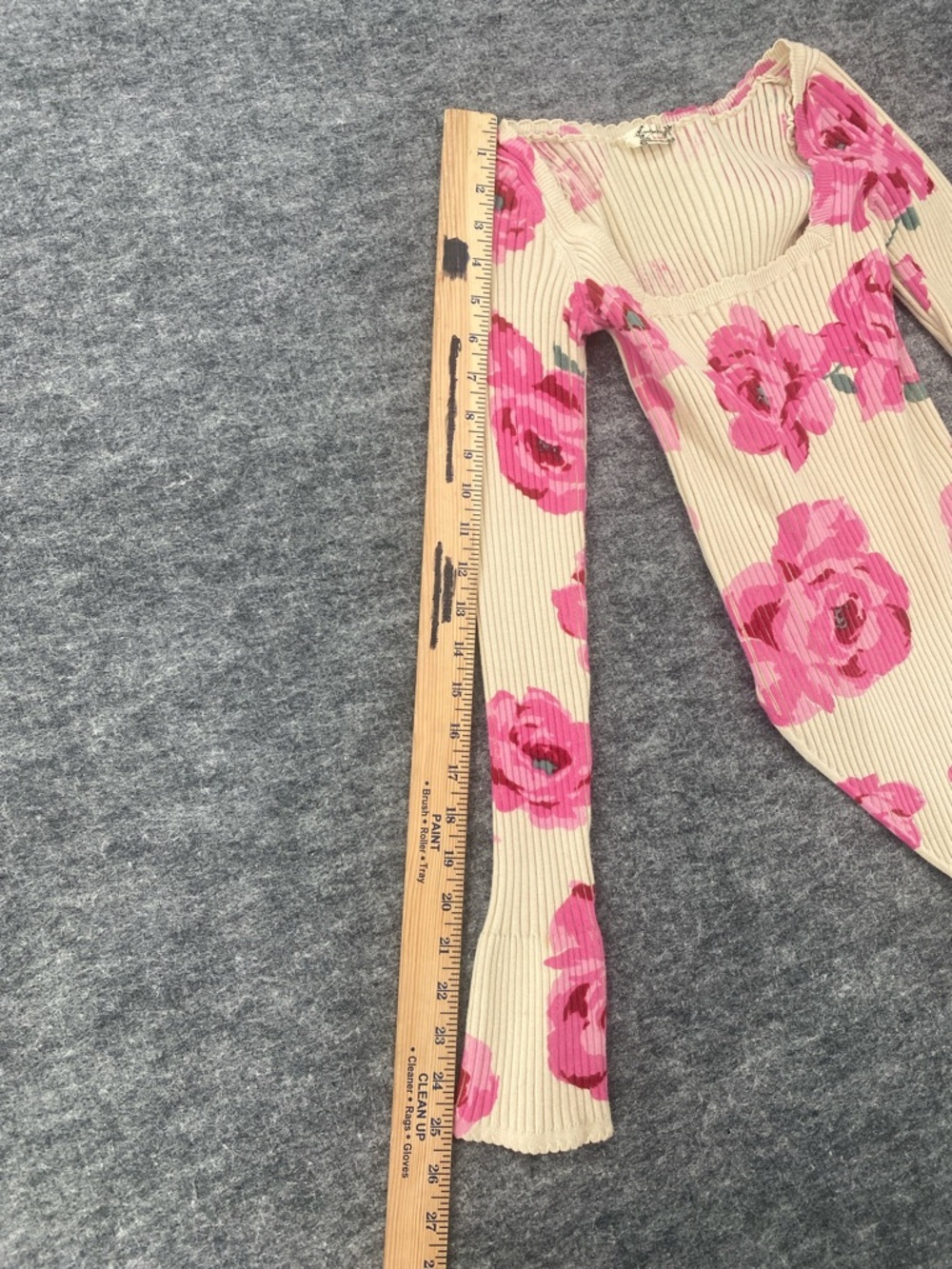 Free People Cream Ribbed Bodysuit with Pink Accent Lover to Lover Bodysuit M - Picture 7 of 8